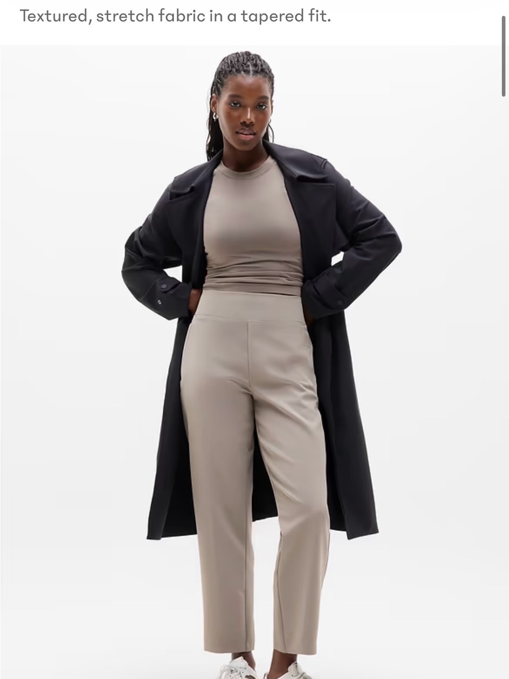 Athleta Straight-Leg High-Rise Pants in Taupe